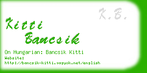 kitti bancsik business card